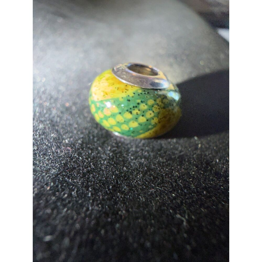 Vintage Michael Anthony Murano glass sterling silver charm bead